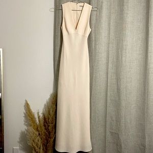 *T ALEXANDER WANG* V- Neck Maxi Beige Dress